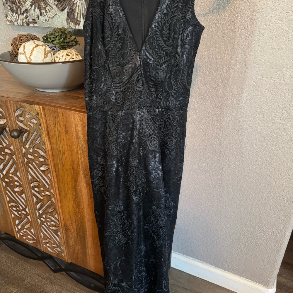 Dress the Population Black Lace Maxi Dress